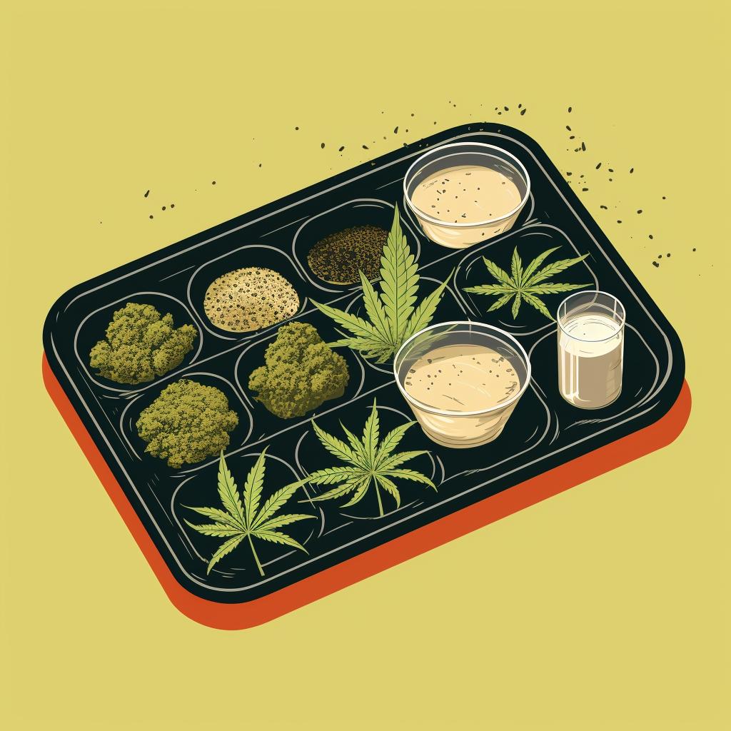 A baking dish with decarboxylated cannabis concentrate cooling down