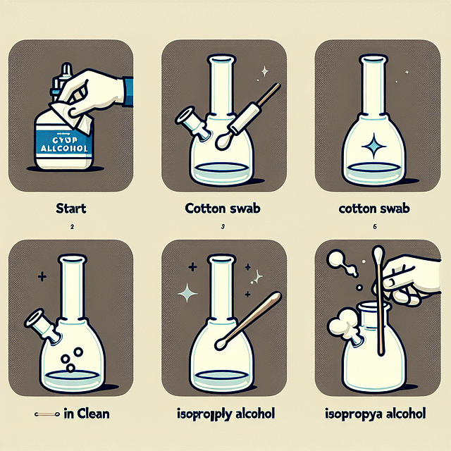 cleaning a quartz banger with a cotton swab and isopropyl alcohol