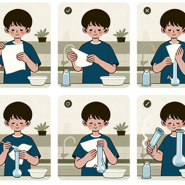 drying a glass banger with a paper towel