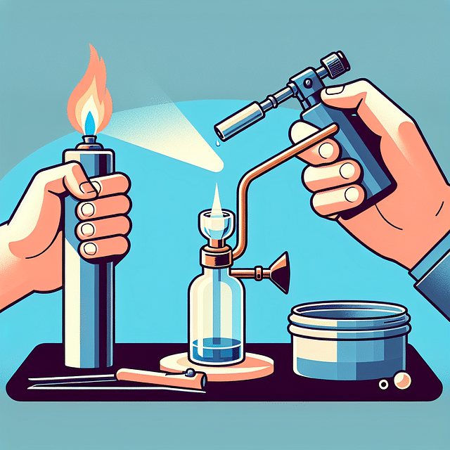 heating a quartz banger with a butane torch