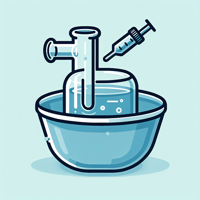 glass banger soaking in a bowl of isopropyl alcohol