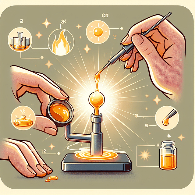 concentrate being gently applied to a warm dab nail