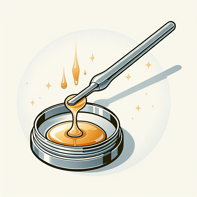 dab tool scooping up a perfect consistency wax dab