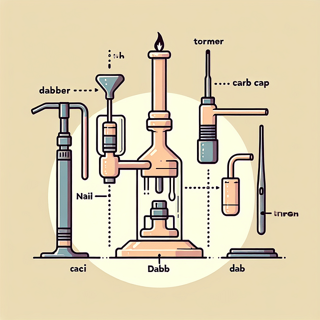 illustration of the components of a dab rig