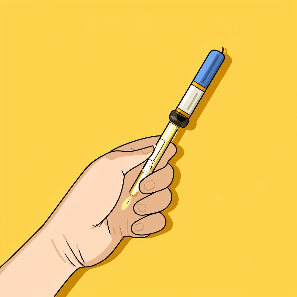A dab tool applying the dab combo to a dab pen