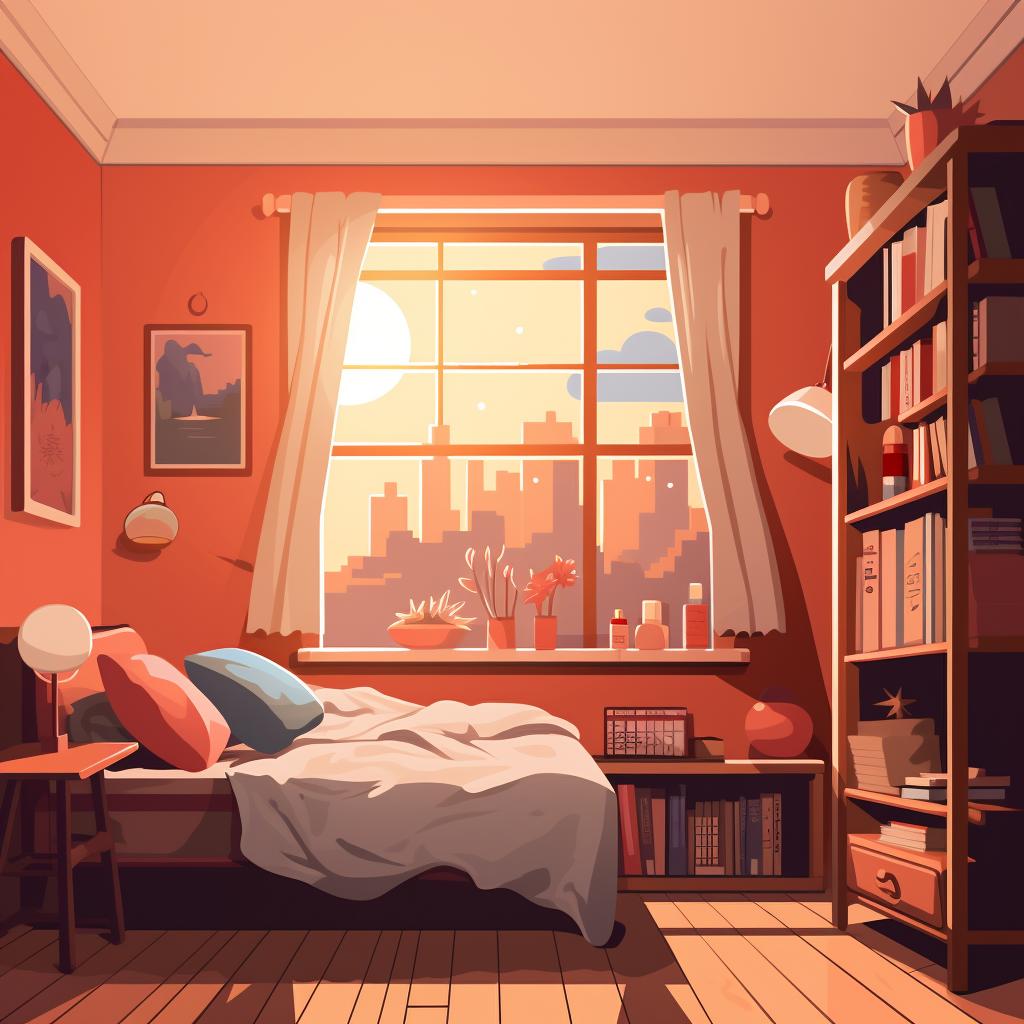A cozy room with soft lighting