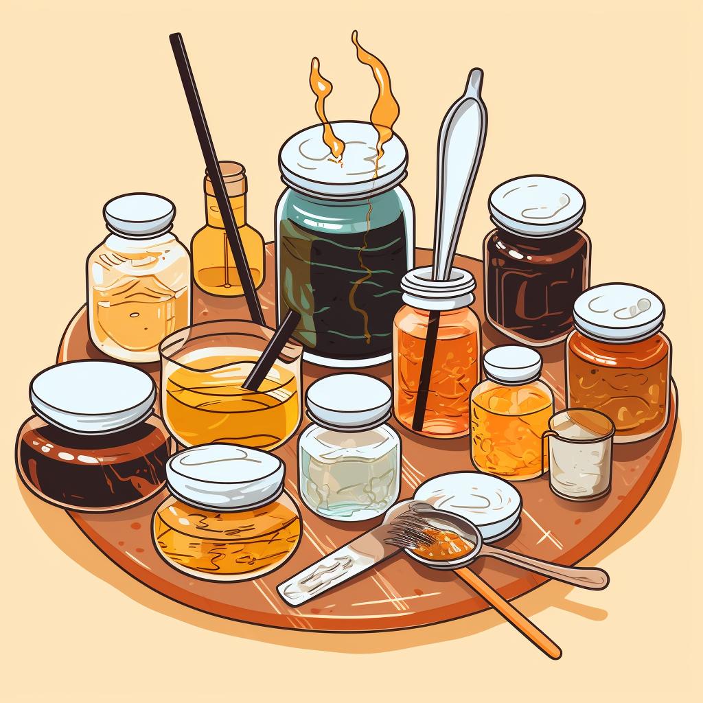 Different types of dabs displayed on a table