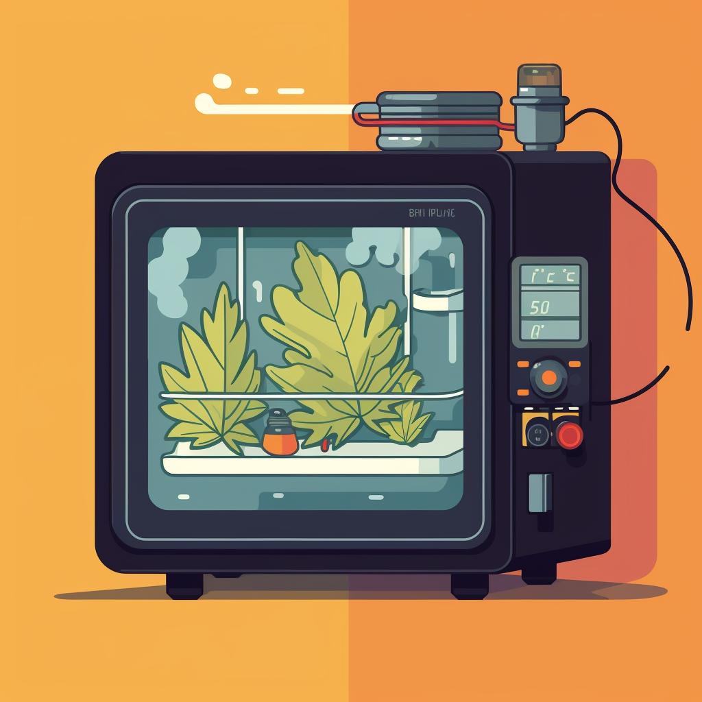 A vacuum oven purging butane from the THC extract